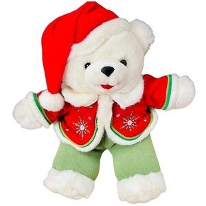 DanDee Christmas Teddy Bear Snowflake Friends Plush Sweater Hat 2005 15”